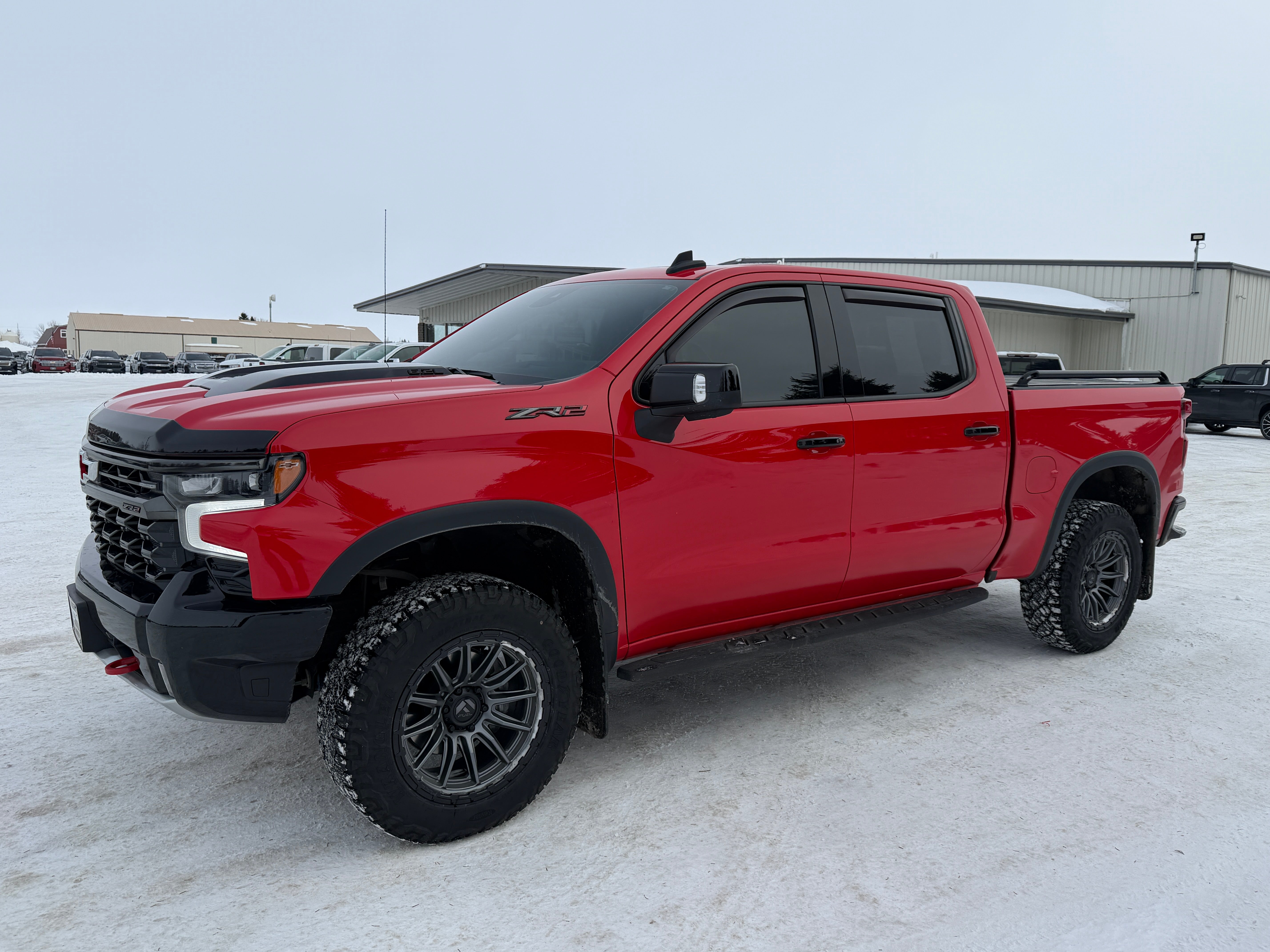 2024 Chevrolet Silverado 1500 ZR2 in Red Hot — front three-quarter view